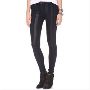 Hudson Nico Midrise Super Skinny Dark Wash Striped Jeans Size 25